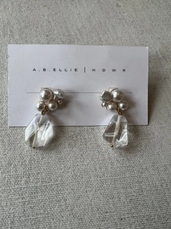 A.B. Ellie Freshwater Pearl Cluster & Glass Drop by A B Ellie / HDWR #0 default Gold thumbnail