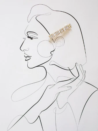 Hushed Commotion Declan Minimalist Beaded Barrette #1 default Gold/Silver thumbnail