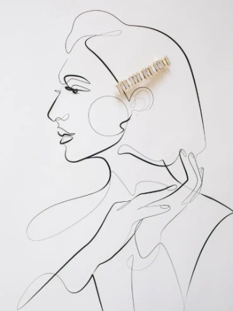 Hushed Commotion Declan Minimalist Beaded Barrette by Hushed Commotion #1 default Gold/Silver thumbnail