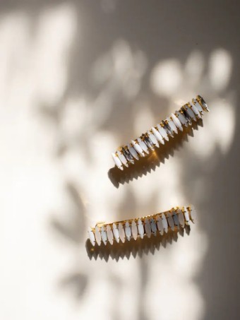 Hushed Commotion Declan Minimalist Beaded Barrette by Hushed Commotion #0 default Gold/Silver thumbnail