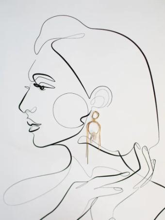 Hushed Commotion Saige Looped Gold Earrings with Crystal #1 default Gold/Silver thumbnail