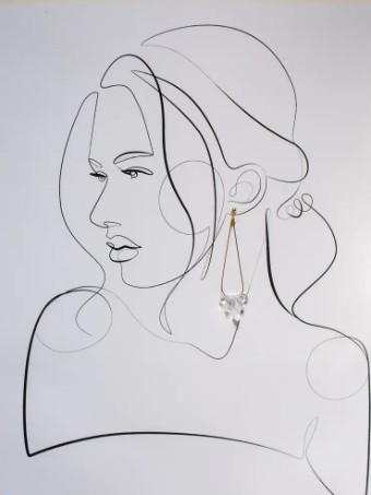 Hushed Commotion Finnick Glass Loop Drop Earring #1 default Gold/Silver thumbnail
