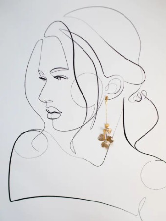 Hushed Commotion Arwen Floral Drop Earring by Hushed Commotion #2 default Gold/Silver thumbnail