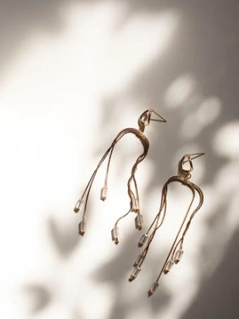 Hushed Commotion Adora Cascade Drop Earring with Crystal #0 default Gold/Silver thumbnail