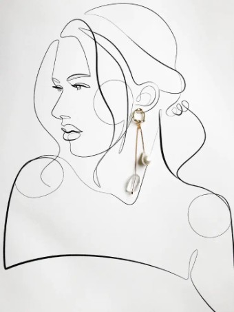 Hushed Commotion Aspen Asymmetric Drop Earring by Hushed Commotion #1 default Gold/Silver thumbnail