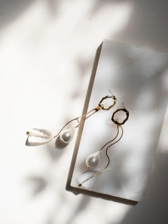 Hushed Commotion Aspen Asymmetric Drop Earring by Hushed Commotion #0 default Gold/Silver thumbnail