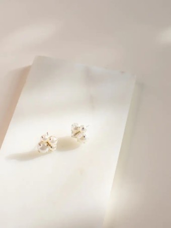 Hushed Commotion Judith Pearl Cluster Stud by Hushed Commotion #0 default Silver/Gold thumbnail