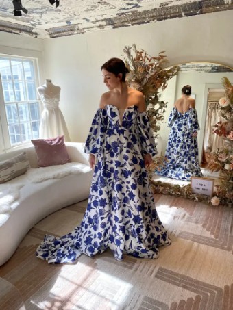 Tara LaTour Stillwater Print by Rose & Williams #0 default Blue/White thumbnail