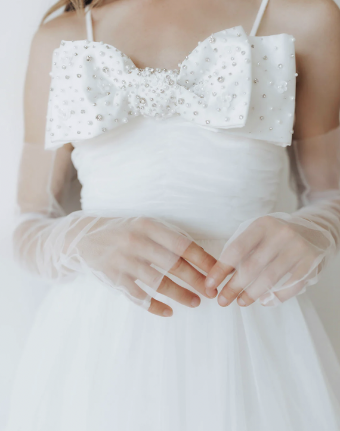 Untamed Petals Minimalist Sheer Gloves by Untamed Petals #0 default White thumbnail