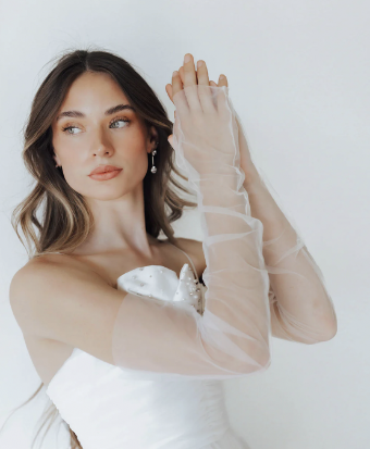 Untamed Petals Minimalist Sheer Gloves by Untamed Petals #1 White thumbnail
