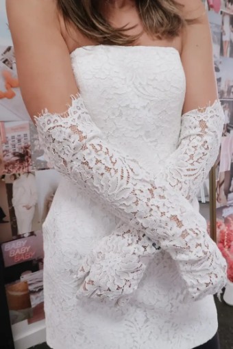 Untamed Petals Soho lace gloves #0 default Light Ivory thumbnail