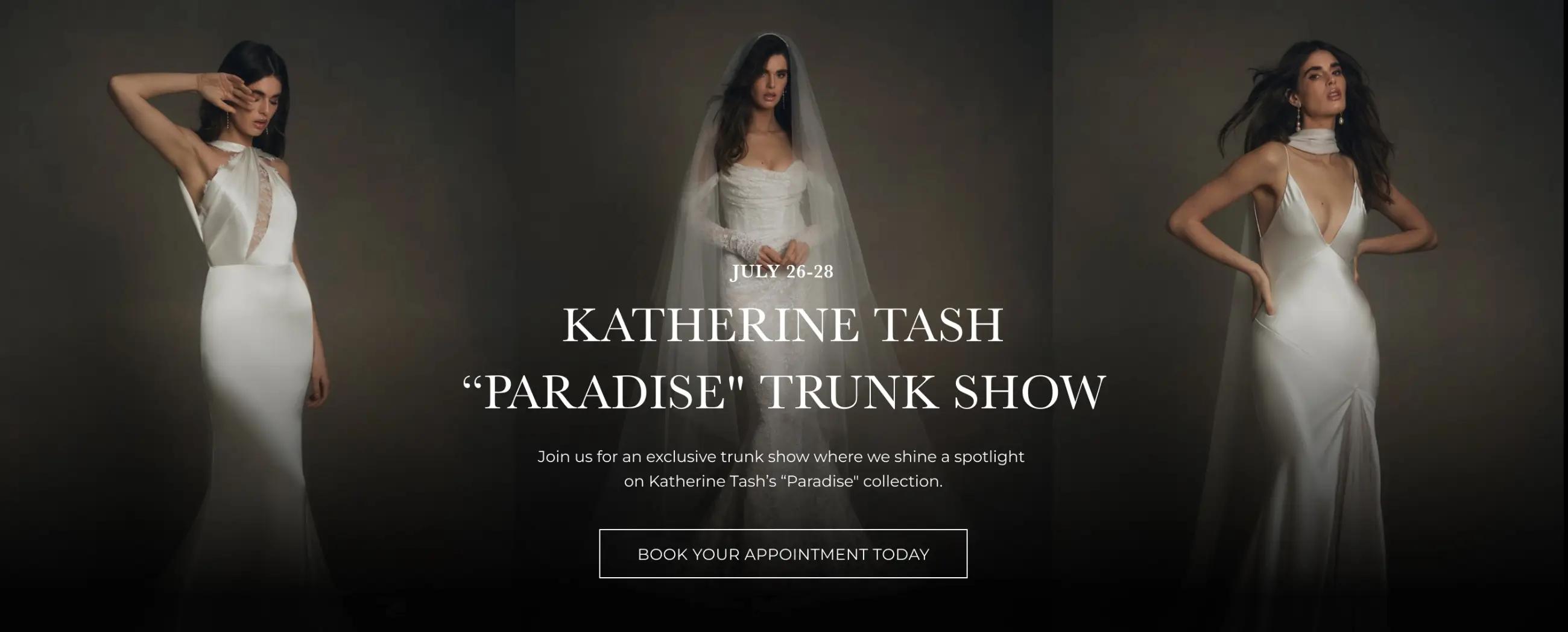 picture promoting katherine tash "paradise" collection trunk show evet