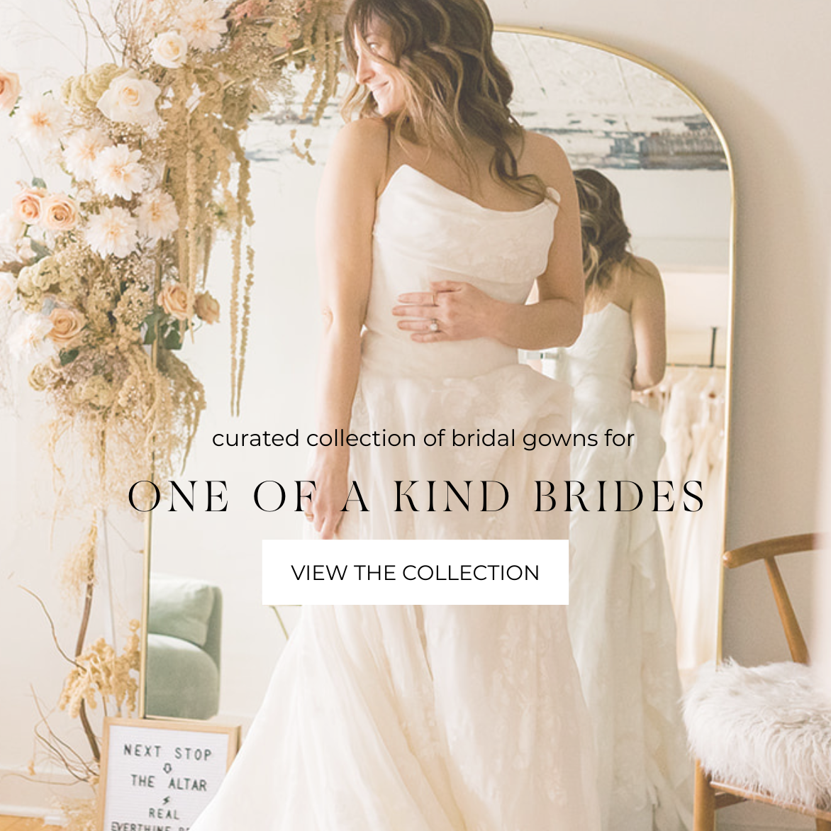 curated collection of bridal gowns