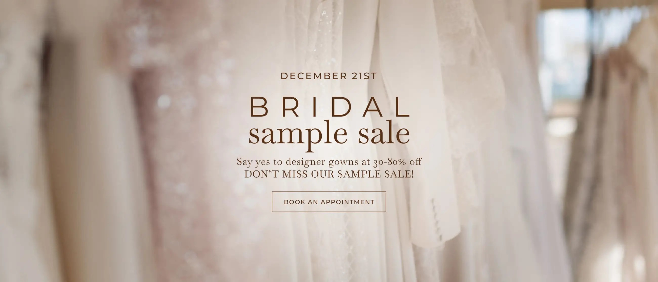 Bridal sample sale banner