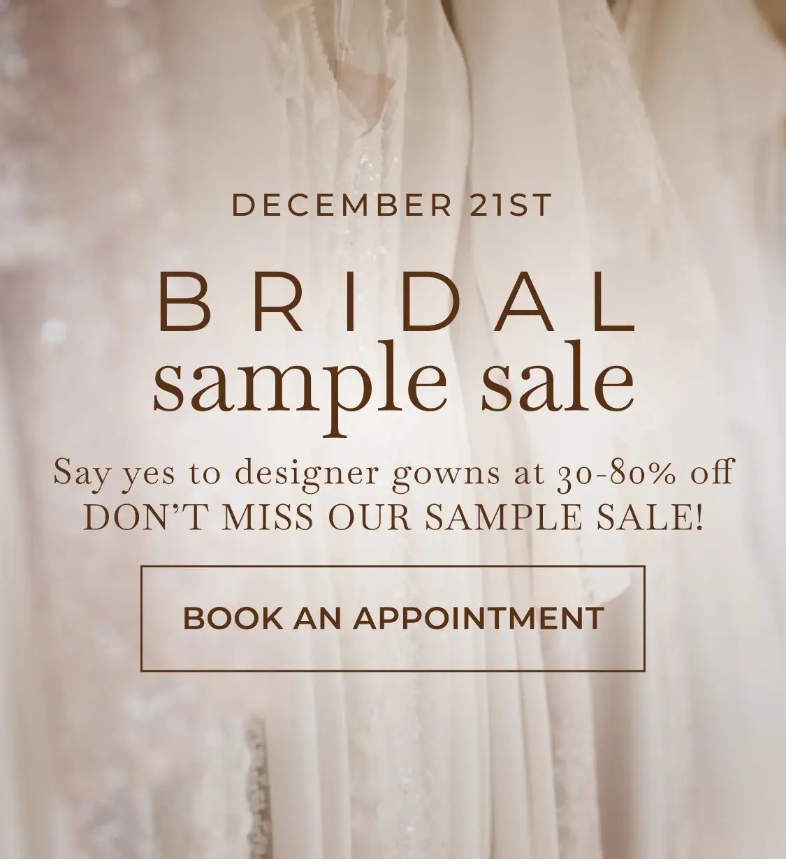 Bridal sample sale banner